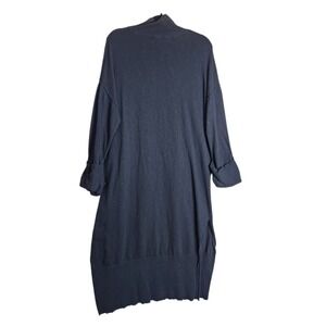 Free People FP Beach Dark Gray Cotton Linen Mock Neck Sweater Dress Small